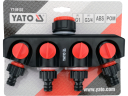 Yato 4 VEIDU ŪDENS SADALĪTĀJS YT-89103, G3/4, G1, 4 izejas ar vārstiem, ABS, POM, UV izturīgs