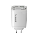 Compact wall charger with built in USB C cable 65 W total power 1×PD and 1×QC fast charging port OnCharge 65RC Build In Cable EU White CNS-CURC65ACW CANYON