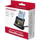 Axagon nutikas kaardilugeja CRE-SM4N USB 2.0 1.3m, 1 pesa, CE, RoHS, must, Plug and Play, LED indikaatorid