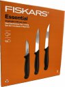 Nažu komplekts Essential, FISKARS, 1065584, 3 gab. (nerūsējo&scaron;ais tērauds, melni rokturi)