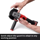 Bezvadu leņķa slīpma&scaron;īna AXXIO 18/125 Q, EINHELL, 4431151, 700 W, 18 V, bezsuku motors, ātra diska maiņa