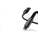 Baseus Tungsten Gold kaabel USB iP CALWJ-A01, 2m, 2.4A, 480MB/s, must, nailon, tsinkisulam