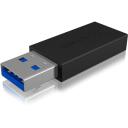 Raidsonic ICY BOX adapteris USB 3.1 (Gen 2), IB-CB015, 10 Gbit/s, melns, USB-C sievie&scaron;u, USB-A vīrie&scaron;u