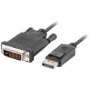 Lanberg Kaabel CA-DPDV-10CU-0018-BK, 1.8 m, DisplayPort DVI-D, 20 pin DisplayPort, 24+1 pin DVI-D, 1080p tugi