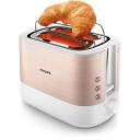 Philips Tosteris HD2638/11, 2 riekeliai, 950 W, rožinė auksinė, balta, 230 V, 1050 W, metalas, 7 rudos spalvos lygiai