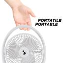Beper P206VEN425, uzlādējams pārnēsājams ventilators, 3 ātrumi, 2400 mAh, 5h autonomija, LED naktslampiņa, 180&deg; rotācija