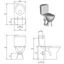 WC kompaktpods Merida 010 3/6 ar PP vāku