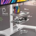 Onkron TV stovas TS1552-W, 40-70 colių, maksimali apkrova 60.5 kg, auk&scaron;čio reguliavimas 1200-1500 mm, 2 AV lentynos