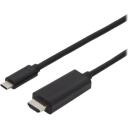 Digitus USB Type-C adapteris kabelis, AK-300330-020-S, 2m, 4K/60Hz, 18GB, USB-C uz HDMI, melns
