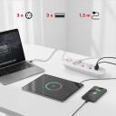 Maclean pagarinātājs MCE394 W, 110-240V AC, 50/60Hz, 2.1A, 2500W, 1.5m, 3x F, 3x USB A, balts