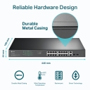 TP-Link TL-SG1218MP gigabitine rack-kommutator 16&times; PoE+ RJ45 2&times; mitte-PoE RJ45 2&times; combo SFP PoE eelarve 250 W Must