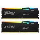 Kingston FURY Beast m&auml;lu, KF560C30BBEAK2-64, 64 GB, DDR5, 6000 MT/s, 2 x 32 GB, CL30, buferita, RGB valgustus