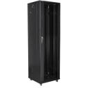 Lanberg Rack kapp 42U FF01-6642-12B, 600x600mm, must, 800kg, IP20, 2 ventilaatorit, karastatud klaas