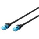 Digitus Patch kaabel U/UTP kat.5e DK-1512-010/BL, 1 m, must, RJ45 Male, RJ45 Male, U/UTP