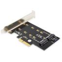 Digitus M.2 NGFF/NVMe SSD PCI Express kaart DS-33170, 2x M.2 SATA, 1x SATA, 6 Gbps, PCIe 3.0