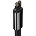 Baseus Tungsten Gold kaabel USB iP CALWJ-A01, 2m, 2.4A, 480MB/s, must, nailon, tsinkisulam