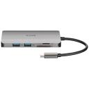 D-Link dokkimisjaam DUB-M810, 8-in-1, 4K HDMI, Gigabit Ethernet, USB 3.0, USB-C koos toite&uuml;lekandega, SD/microSD kaardilugeja