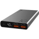 Navitel Laadija-akumulator PWR10 AL Silver, 10000mAh 3.7V 37Wh, 22.5W, USB-C 5V 2.6A, 9V 2A, 12V 1.5A, Mikro USB 5V 2A, 9V 2A