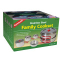 Nerūsējo&scaron;ā tērauda ģimenes gatavo&scaron;anas komplekts, 3 katli, panna, silikona rokturi, R381814, COGHLANS