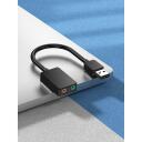 Vention USB 2-portne v&auml;line helikaart CDYB0 0.15m, 2.1 kanalit, 16 bitti, 3.5 mm, must