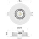 Emos prožektorius SIMMI ZD3122, 5 W, 450 lm, 230 V, 35 mA, 110&deg;, 4000 K, IP20, įmontuotas, baltas