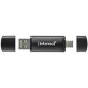 Intenso USB m&auml;lupulk 3544490, 64 GB, USB 3.2 Gen 1, lugemise kiirus 70 MB/s, must, alumiinium, OTG &uuml;hilduv
