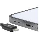 Goobay Lightning USB-C uzlādes un sinhronizācijas kabelis 39445, 1m, melns, 87W uzlāde, apaļ&scaron;, aizsardzība pret salocī&scaron;anu