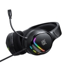 ONIKUMA X31 vadu spēļu austiņas 50 mm draiveri RGB apgaismojums 360&deg; regulējams mikrofons USB + 3,5 mm kabelis saderīgs ar PC, klēpjdatoriem un konsolēm melns