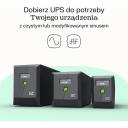 Green Cell katkematu toite UPS, UPSLM900, 1.5 kVA, 900 W, 4 AC v&auml;ljundit, AVR, Pseudo sine, 12 V, 9 Ah