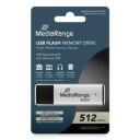 Mediarange USB m&auml;lupulk MR1904, 512 GB, USB Type-A, 3.2 Gen 1, lugemiskiirus 250 MB/s, kirjutamiskiirus 160 MB/s, alumiiniumkorpus