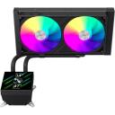 Gamemax protsessori vedelikjahutus GLACIER 240 LCD BK, 240mm, 85.82 cfm, TDP kuni 280W, ARGB ventilaator