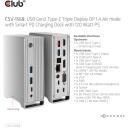 Club3D dokk CSV-1568 120W, 4 videot 16.2 Gbit/s, 4 USB 10G/5G, 1 Gigabit Ethernet, 2 audio, toiteadapter 120W