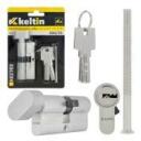 Keltin Užrakto cilindras su rankenėle K02703, 30/30G mm, 3 raktai, 25 000 ciklų, aliuminis, ZnAl lydinys