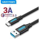 Vention kabelis COZBH, 2m, 3A, 5Gbps, USB A, USB C, juodas, nikelio kontaktai