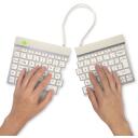 R-Go Tools klaviatūra R-Go Split Break, Bluetooth 5.0, QWERTY, balta, ergonomi&scaron;kas dizainas, USB Type-C, 1.02 m kabelis