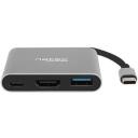 Natec Multi Port Fowler MINI NMP-1607, 1xUSB A, 1xHDMI, 1xUSB-C, 4K UHD, 60W laadimine, USB 3.0