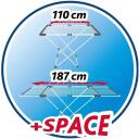Vileda riidekuivati 157235, 20m, alumiinium, 61cm, 5cm, 132cm, 187cm, valge, ratastega, kokkupandav