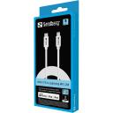 Sandberg USB-C PD Lightning MFI kaabel 136-59, 2m, USB 3.1 Gen 1, valge, 45g, kiire laadimine, USB Type-C, Lightning