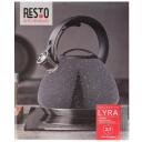 Resto Kettle 90604, 2.7 L, Must korpus, Must k&auml;epide, Roostevaba teras, Hinged vile, 195 mm, 240 mm