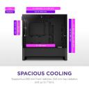 Nzxt Kaste H3 Flow CC-H31FB-01, 389mm, 225mm, 400mm, 1x120mm ventilators, 3x2.5" diski, 1x3.5" disks, 1x USB 3.2 Gen 2x2 Type-C