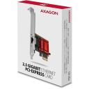 Axagon сетевая карта PCEE-G25 2.5G 1порт, Realtek RTL8125B, PCIe 2.1, 2500 Мбит/с, SP и LP, Plug and Play, поддержка VLAN