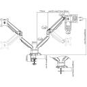 Digitus Lauahoidik DA-90395, 2x32'', 18kg, 33.5cm, must, VESA 75x75, 100x100, teras, plastmass, alumiinium