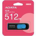 Adata USB m&auml;lupulk AUV128-512G-RBE 512 GB, USB 3.2 Gen 1, lugemise kiirus 100 MB/s, must, sinine, libisev