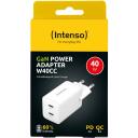 Intenso toiteadapter 7804012, 2x USB-C, 100-240 V, 40 W, kiire laadimine, valge