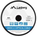 Lanberg HDMI kaabel M/M v2.1 CA-HDMI-30FB-0400-BK, 40m, 8K, 48Gb/s, 19 kontaktiga, aktiivne optiline, must