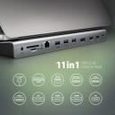 Axagon dokkimisjaam HMC-4KX3, 3x USB-A, 2x HDMI, DP, RJ-45, SD/microSD, audio, PD 100W