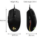 Logitech G203 USB optinė pelė 910-005796, 8000 DPI, 6 mygtukai, RGB ap&scaron;vietimas, 2.1m laidas