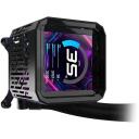 Asrock Phantom Gaming 360 LCD dzesētājs 90-APGA36-BAAGA5, 61,28 CFM, 31,4 dB, LCD IPS, 3 ventilatori, melns, 12 cm, 39,7 cm, 3