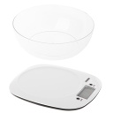 Kitchen scale with bowl LCD display and 1 g increment white MS3179W Adler