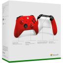 Microsoft Xbox bezvadu kontrolieris sarkans QAU-00012, 40h, 10 pogas, Bluetooth, akumulators, D-pad, koplieto&scaron;anas poga